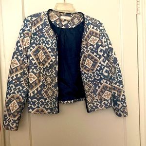 h&m multicolored blazer size: 12